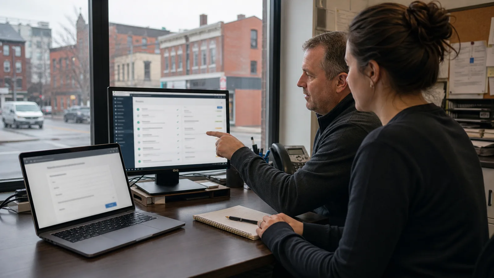 Buffalo small business team reviewing website form submissions organized into follow-up tasks on a dashboard.